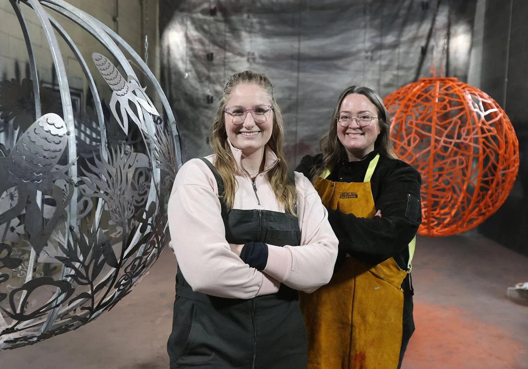 Texas Artists Morgan Eying and Andrea La Valleur-Purvis each made 3 Sculptures for the City of Waco Public Art Project in 2023. Photo Credit: Jerry Larson, Waco Tribune-Herald